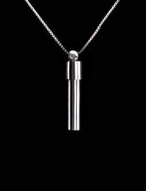 Keepsake Pendant - Sterling Silver Cylinder 14